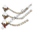 Gold Metal Nathani With Moti Chain