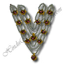 High Quality Three Layer White Moti Gadi Mala (Haar Set of 2) With Chhep Padak Choki (M-64)