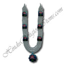 High Quality White Moti Gadi Mala (Haar) With Chhep Padak Choki in Kamal Design (M-61)