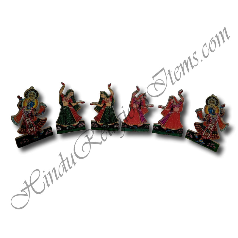 Thick wood Couple Raas cut out set