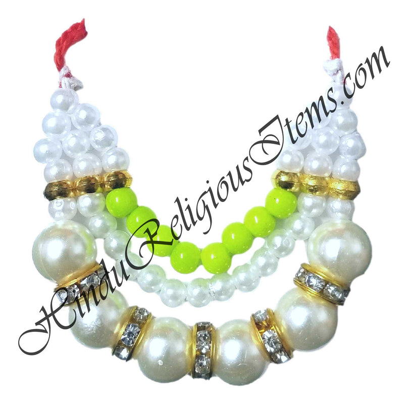 Three Layer White Moti Mala With Nang(Diamond)