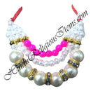 Three Layer White Moti Mala With Nang(Diamond)