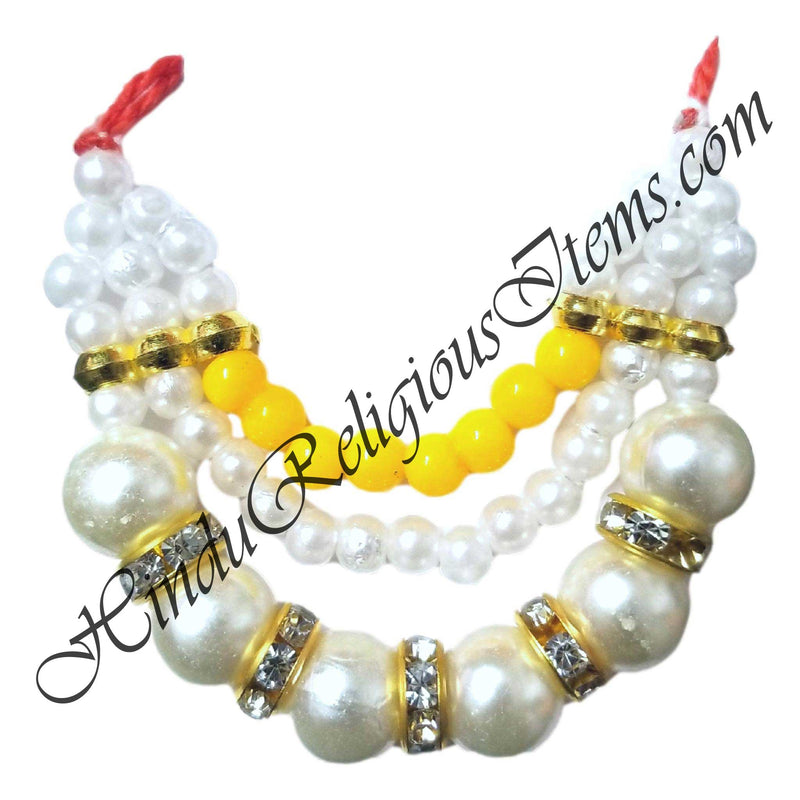 Three Layer White Moti Mala With Nang(Diamond)