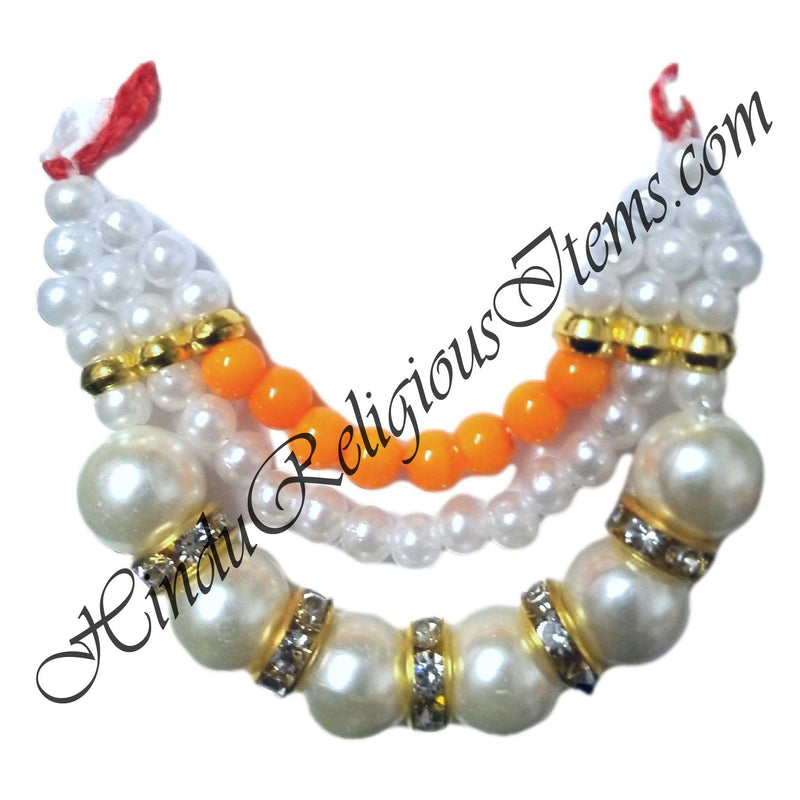 Three Layer White Moti Mala With Nang(Diamond)