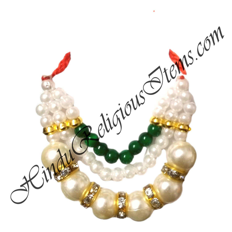 Three Layer White Moti Mala With Nang(Diamond)