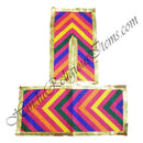 Lalan Cotton W Shape Multicolour Chira Vastra With Golden Lace.