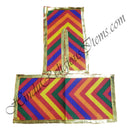 Lalan Cotton W Shape Multicolour Chira Vastra With Golden Lace.