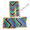 Lalan Cotton W Shape Multicolour Chira Vastra With Golden Lace.