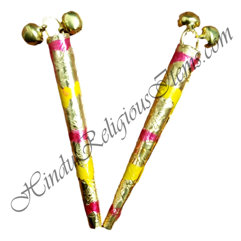 Metal  Multicolour Dandiya With Ghughri (pair)
