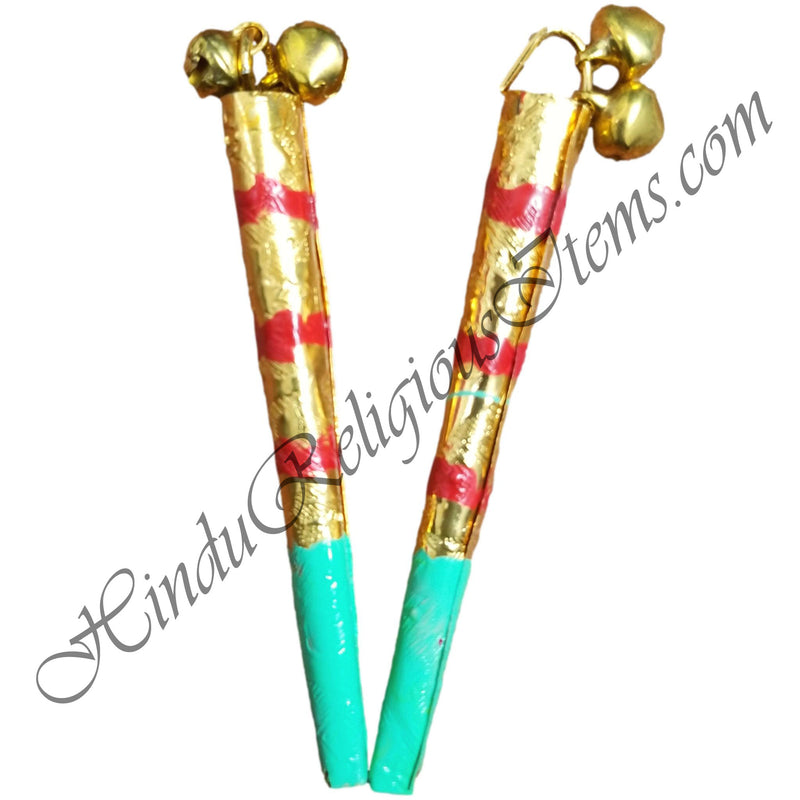 Metal  Multicolour Dandiya With Ghughri (pair)