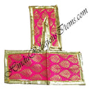 Lalan Brocade Golden Jhari Leaf Design Chira Vastra