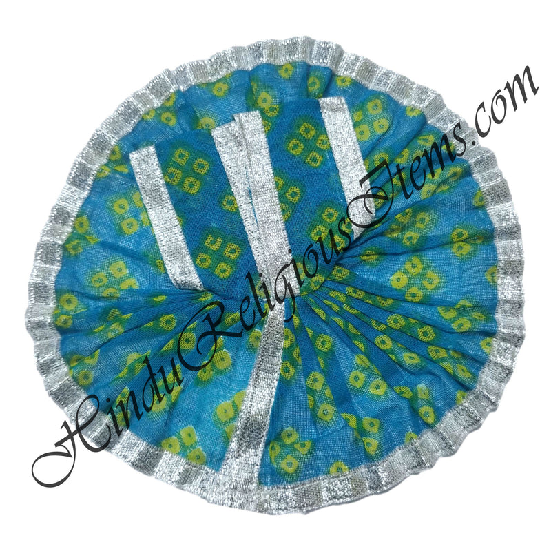 Lalan Chofuli Bandhani Round Vastra With Silver Jhari Lace (LCBRV)