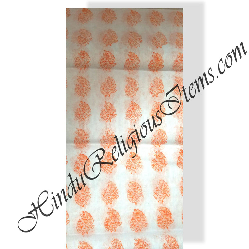 Cotton Orange (Kesari) Print Fabric/ Kapad(COP)