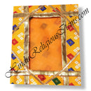 Chitraji Bangoli Silk Vastra With Mothada Designs With Golden Criss Cross Lace