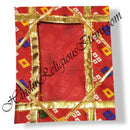 Chitraji Bangoli Silk Vastra With Mothada Designs With Golden Criss Cross Lace