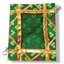 Chitraji Bangoli Silk Vastra With Mothada Designs With Golden Criss Cross Lace