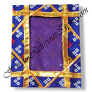 Chitraji Bangoli Silk Vastra With Mothada Designs With Golden Criss Cross Lace