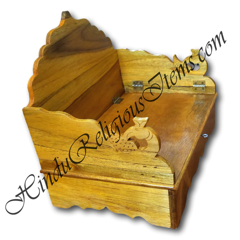 Wooden Folding Sinhasan With Pulling Tray For Bhog
