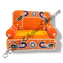 High-Quality Velvet Gadi Sinhasan With Embroidery Moti Work With Detachable Pithika