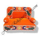 High-Quality Velvet Gadi Sinhasan With Embroidery Moti Work With Detachable Pithika