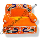 High-Quality Velvet Gadi Sinhasan With Embroidery Moti Work With Detachable Pithika