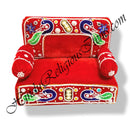 High-Quality Velvet Gadi Sinhasan With Embroidery Moti Work With Detachable Pithika