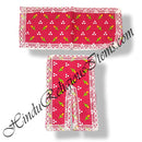 Lalan Cotton Cheent Traditional Geometric Print Coloured Chira Vastra With Net Lace