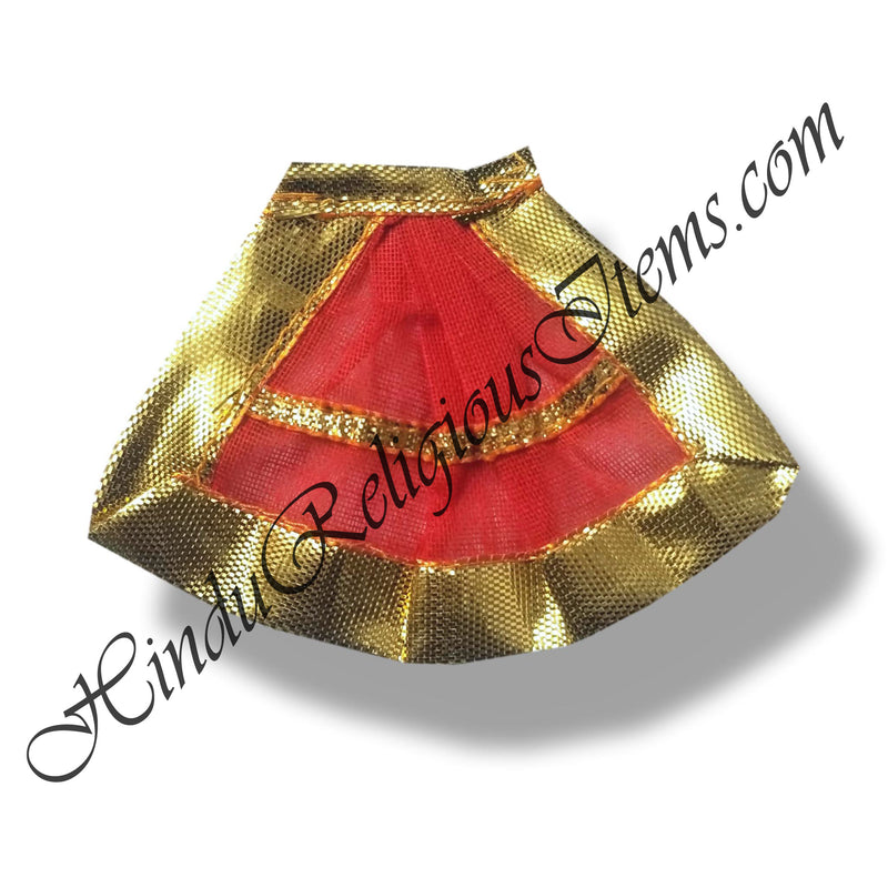 Chitraji Plain Cotton Taniya With Golden  Lace