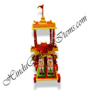 Premium Wooden Rath (Chariot) With Pair of Horses