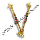 Golden Metal Meenakari Dandiya With Ghughri (Pair)