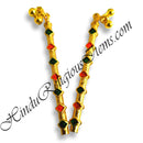 Golden Metal Meenakari Dandiya With Ghughri (Pair)