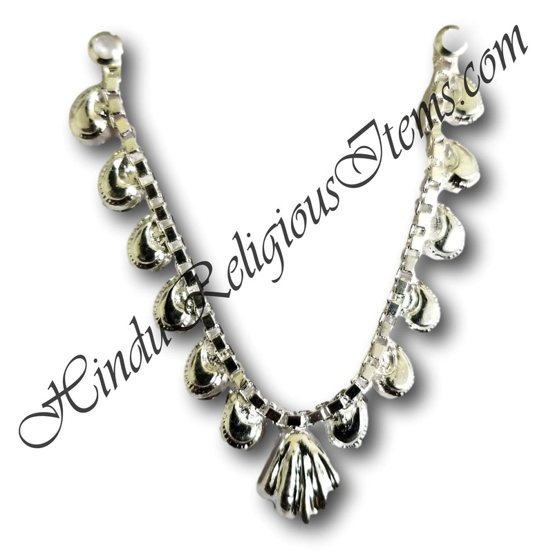 Premium Quality Silver Metal Mala With Shall Shape Pendant