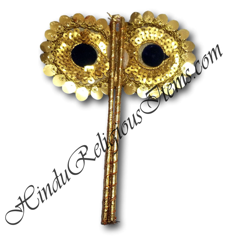 Premium Quality Resham Pankha With Golden And Silver Tikli