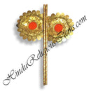 Premium Quality Resham Pankha With Golden And Silver Tikli
