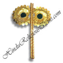 Premium Quality Resham Pankha With Golden And Silver Tikli