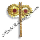 Premium Quality Resham Pankha With Golden And Silver Tikli