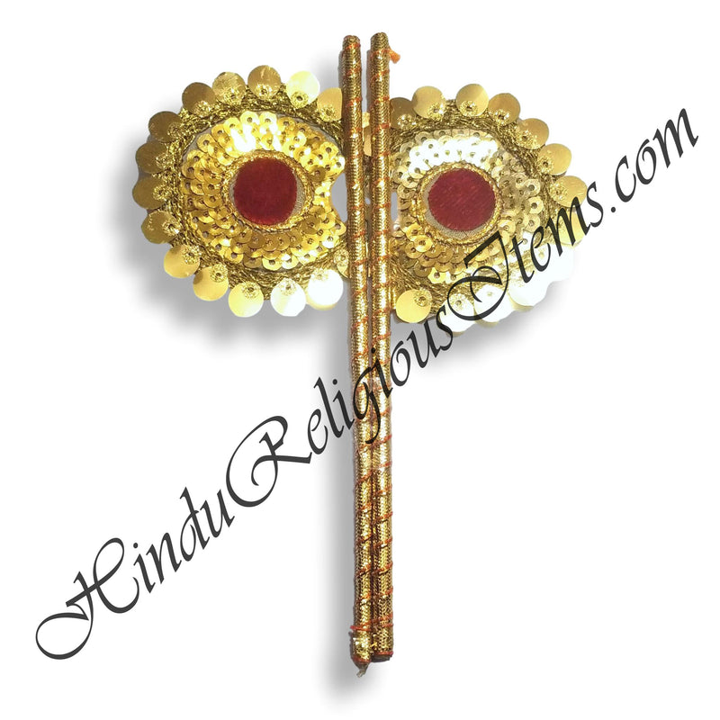 Premium Quality Resham Pankha With Golden And Silver Tikli