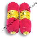 Round Velvet Takiya With Tikli Lace Decoration