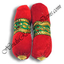 Round Velvet Takiya With Tikli Lace Decoration