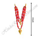 Premium Quality Three Layer Coloured Moti Mala With Leaf Shape Pendant