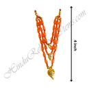 Premium Quality Three Layer Coloured Moti Mala With Leaf Shape Pendant