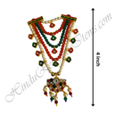 Premium Quality Five Layer Multi-Colour Moti Mala With Travel & Half Moon Shape Pendant