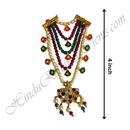 Premium Quality Five Layer Multi-Colour Moti Mala With Travel & Half Moon Shape Pendant