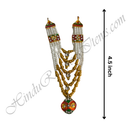 Five Layer White & Golden Moti Mala With Diamond Shape Pendant