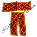 Lalan Satin Silk Chira Vastra Criss Cross Golden Lace Work