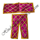 Lalan Satin Silk Chira Vastra Criss Cross Golden Lace Work