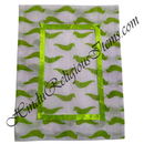 White Chitraji Cotton Super Fine Chakli (Sparrow) Print Vastra With Satin Lace