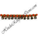 Coloured Moti Kandora With White Diamond Latkan