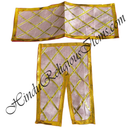 Lalan Satin Silk Chira Vastra Criss Cross Golden Lace Work