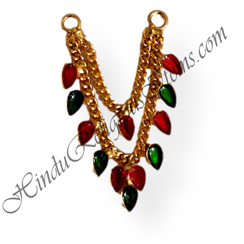 Golden Metal Mala With Leaf Shape pendant